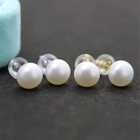 100% natural freshwater pearl earrings with 925 sterling silver jewelry