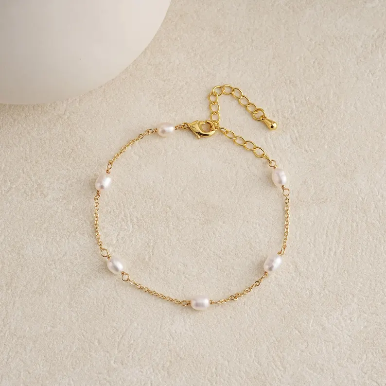 Freshwater Pearl Necklace,Minimalist Pearl Necklace,Multiple Pearl Necklace,Bridal Necklace,Chain Necklace,Wedding Necklace,Bridesmaid Gift