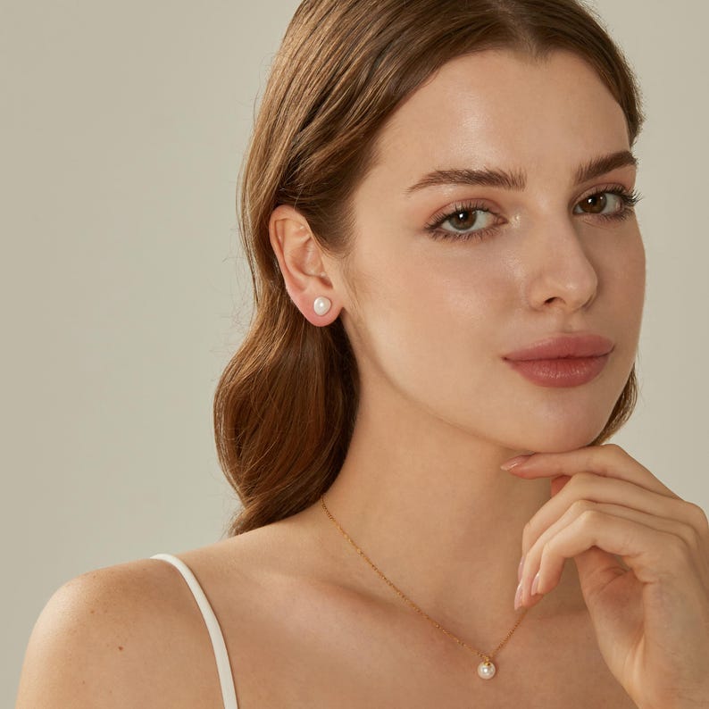 7-8mm Baroque Pearl Stud Earrings,Natural Freshwater Pearl Earrings,Everyday Pearl Jewelry,Bridal Earrings,Wedding Earrings,Gift for Her