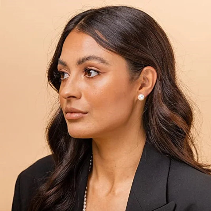 100% natural freshwater pearl earrings with 925 sterling silver jewelry