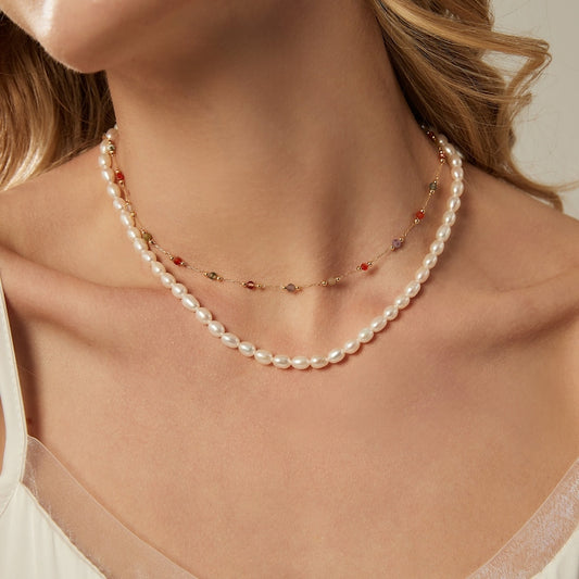 6mm Genuine Freshwater Pearl Necklace,Natural Pearl Necklace,Dainty Pearl Necklace,Bridal Necklace,Wedding Necklace,Mothers Day Gifts
