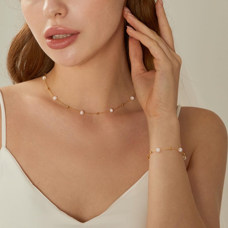 Freshwater Pearl Bracelet,Real Pearl Beaded Bracelet,Simple Bracelet,Bridal Bracelet,Wedding Bracelet,Bridesmaid Gift