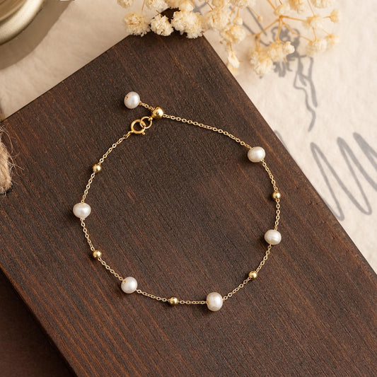 Freshwater Pearl Bracelet,Real Pearl Beaded Bracelet,Simple Bracelet,Bridal Bracelet,Wedding Bracelet,Bridesmaid Gift