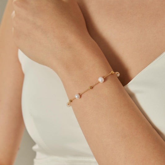 Freshwater Pearl Bracelet,Real Pearl Beaded Bracelet,Simple Bracelet,Bridal Bracelet,Wedding Bracelet,Bridesmaid Gift
